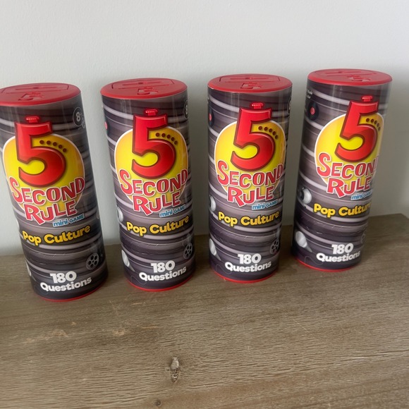 5‎ Second Rule Pop Culture Mini Game by Play Monster 180 Questions Lot of 4 - Picture 1 of 3